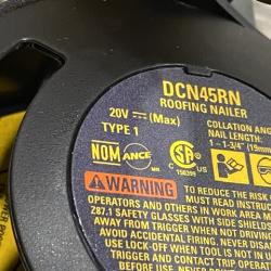 AS-IS DEWALT 20V MAX Lithium-Ion 15-Degree Electric Cordless Roofing Nailer Kit