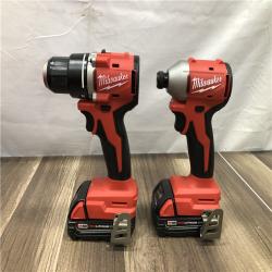 AS-IS Milwaukee M18 18V Lithium-Ion Brushless Cordless Compact Drill/Impact Combo Kit