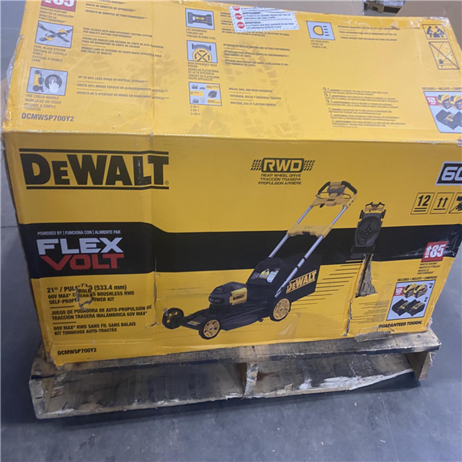 Dallas Location - As-Is FLEXVOLT 2x60V MAX 21 in. Cordless Battery Powered Self Propelled Lawn Mower Kit with 12.0 Ah Batteries and Chargers