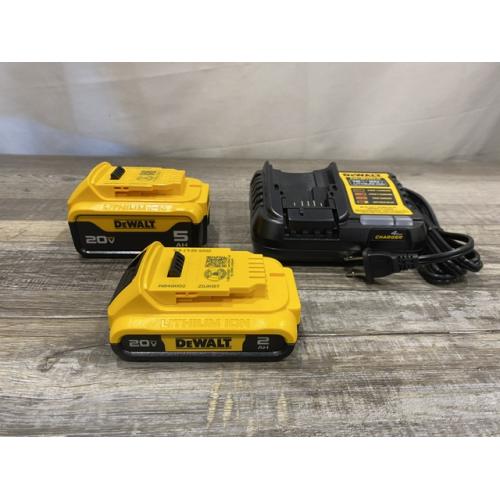 AS-IS DEWALT 20V MAX Lithium-Ion Battery Kit with 5.0Ah and 2.0Ah Battery and Charger