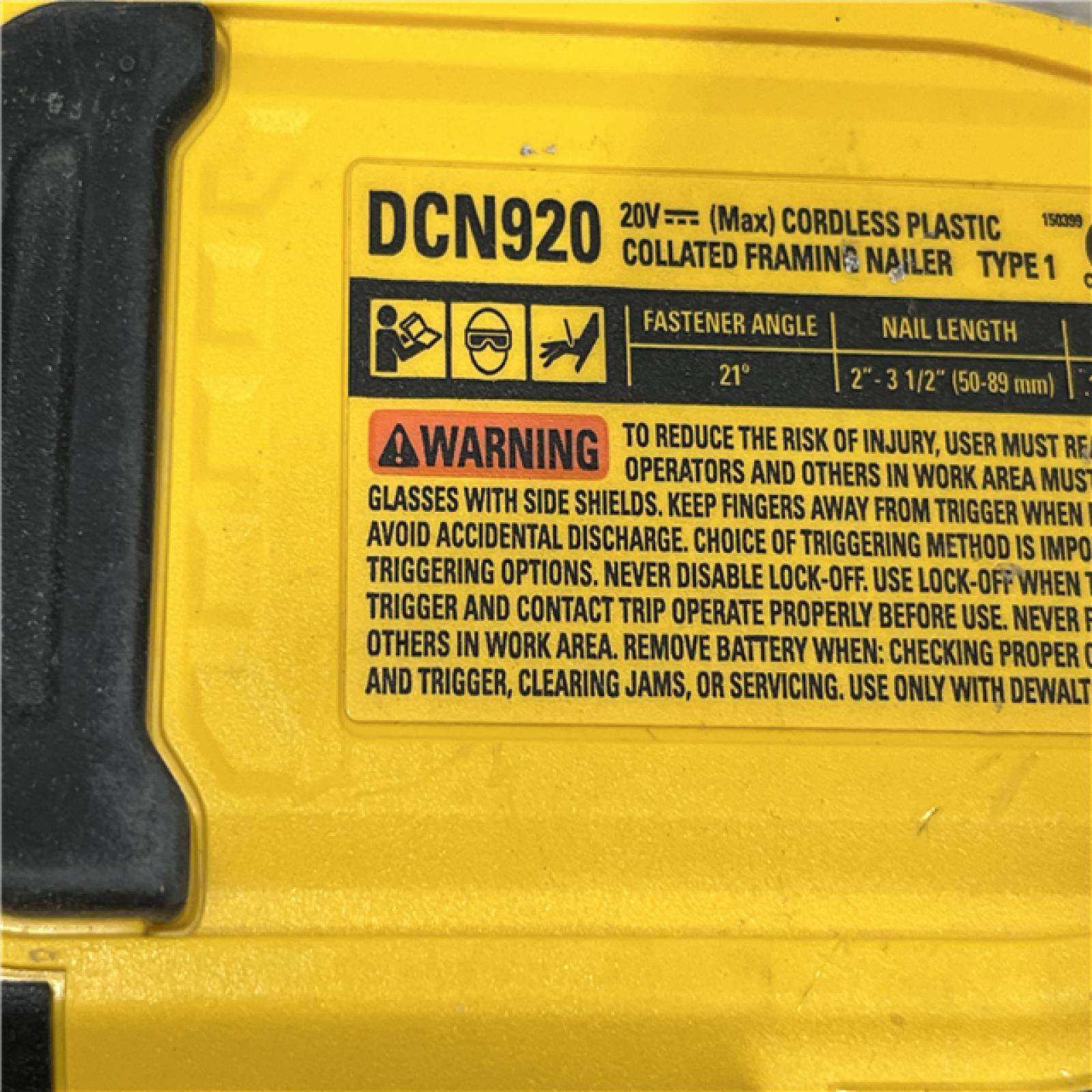 AS-IS DEWALT 20-Volt 21° Cordless Framing Nailer (Tool-Only)