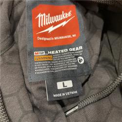 AS-IS Milwaukee Men's Large 12-Volt Lithium-Ion Cordless Black Heated Jacket Hoodie Kit