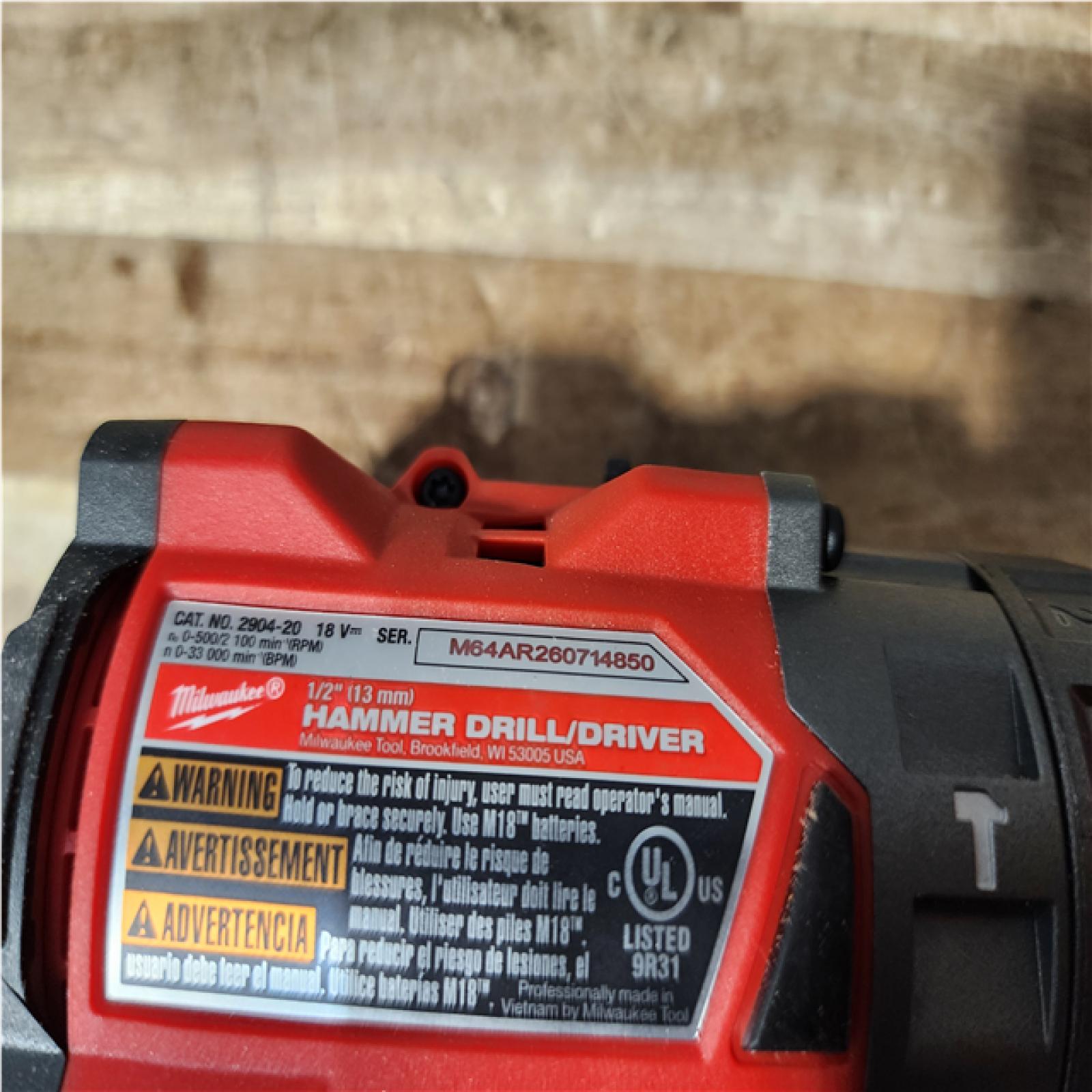 Houston Location AS-IS Milwaukee FUEL 18V Lithium-Ion Brushless Cordless 1/2 in. Hammer Drill/Driver (Tool-Only)