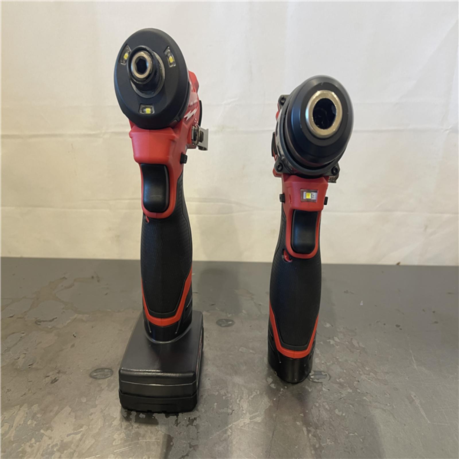 AS-IS- Milwaukee M12 FUEL Cordless 2-Tool Combo Kit: 1/2Hammer Drill  1/4Hex Impact Driver