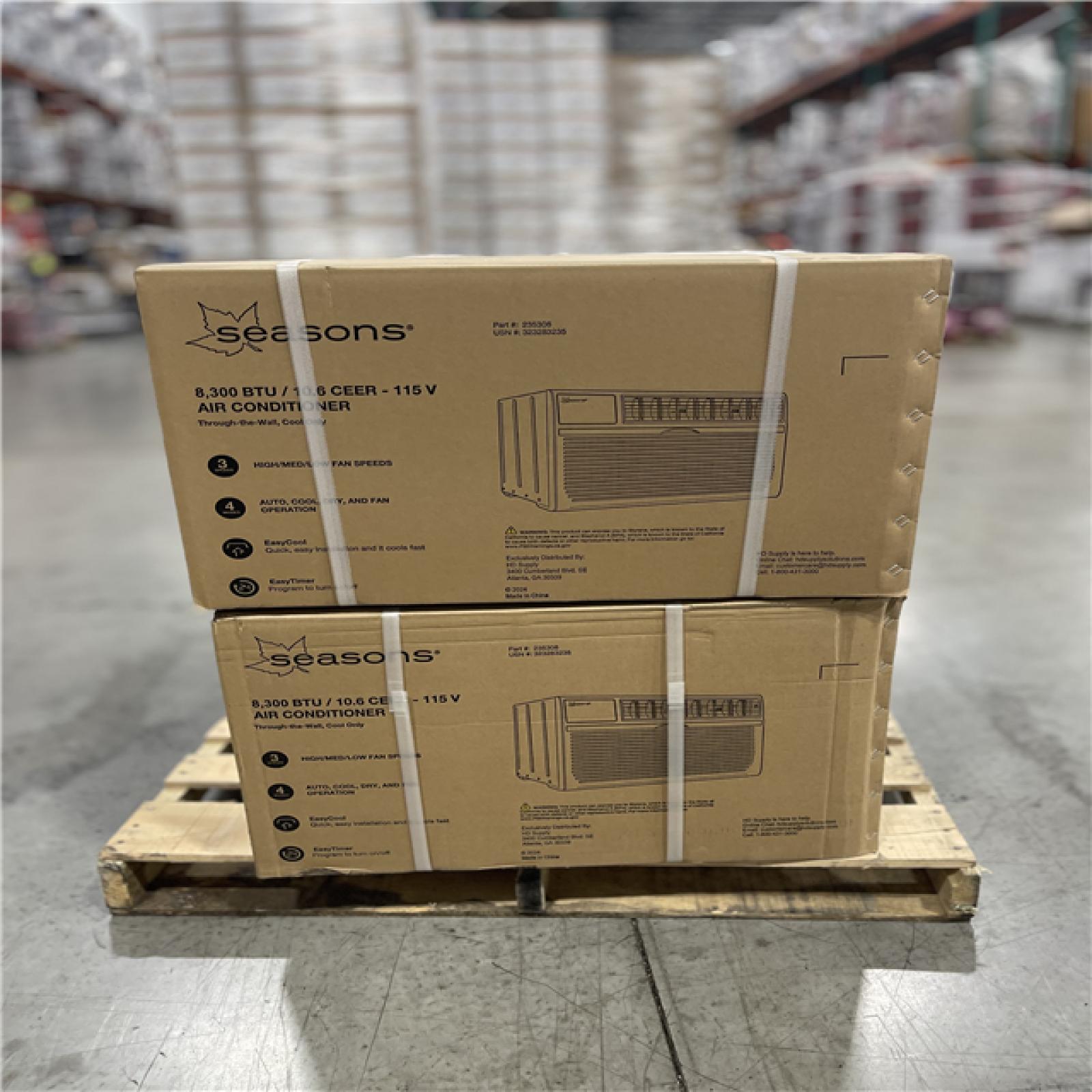 DALLAS LOCATION- SEASONS 8300 BTU 115V AIR CONDITIONING UNIT PALLET (4 UNITS)