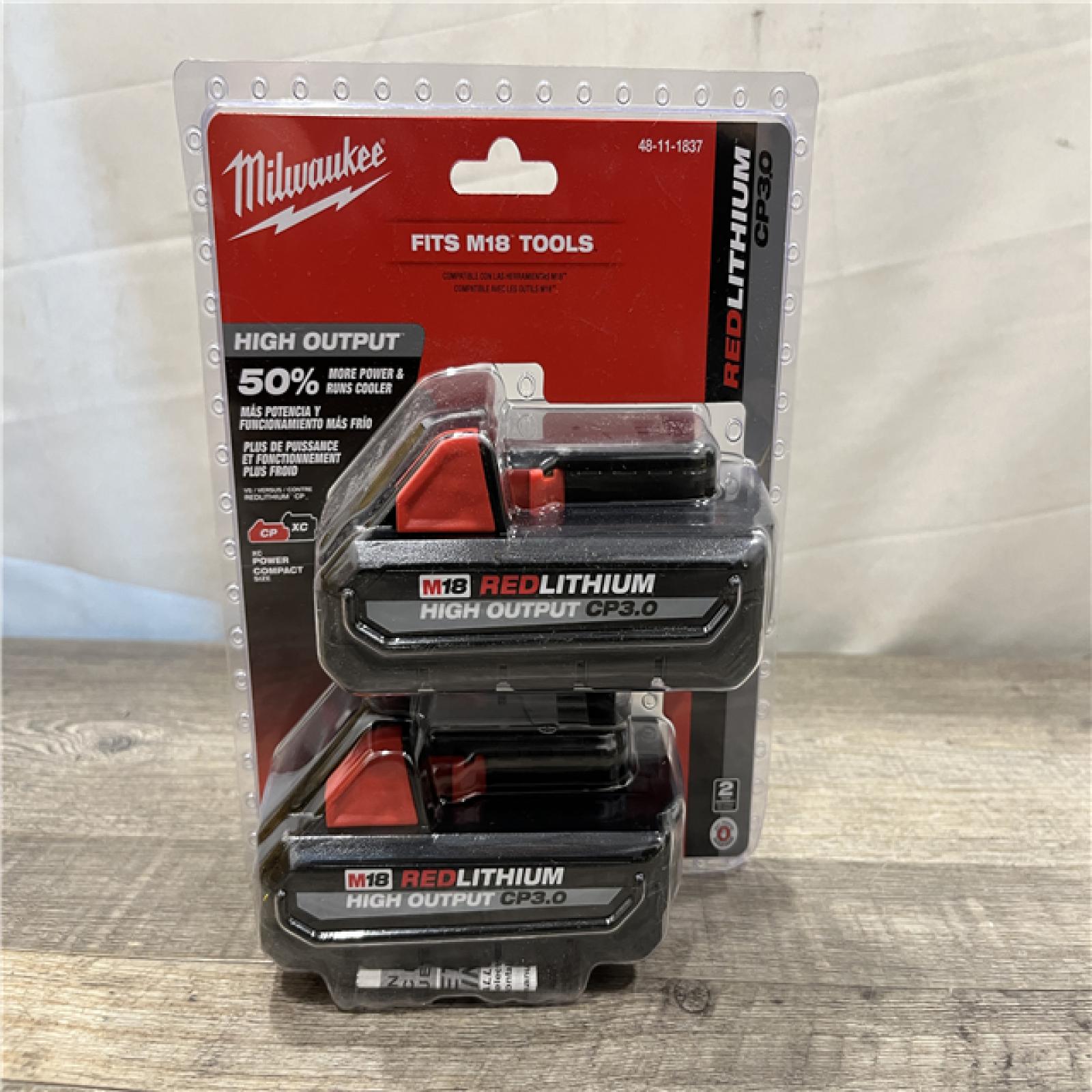 NEW - Milwaukee 18V Lithium-Ion HIGH OUTPUT CP 3.0Ah Battery Pack (2-Pack)