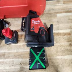 HOUSTON LOCATION - AS - IS Milwaukee 12-Volt Lithium-Ion Cordless Green 250 ft. 3-Plane Laser Level Kit