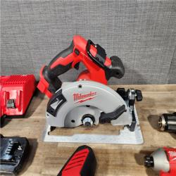 HOUSTON LOCATION - AS-IS Milwaukee M18 18-Volt Lithium-Ion Brushless Cordless Combo Kit (4-Tool) with 2-Batteries  1-Charger and Tool Bag