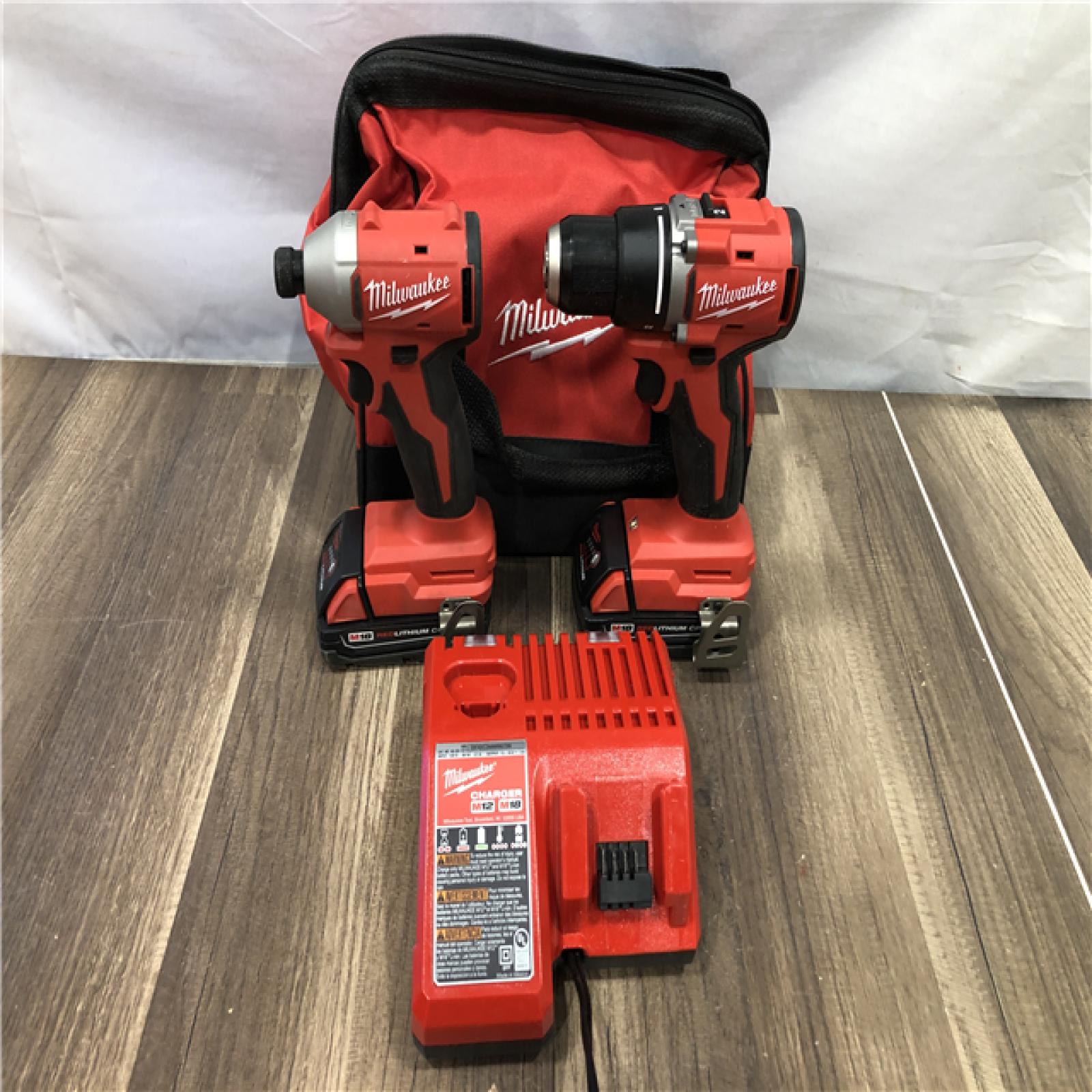 AS-IS Milwaukee 18V Lithium-Ion Brushless Cordless Compact Drill/Impact Combo Kit
