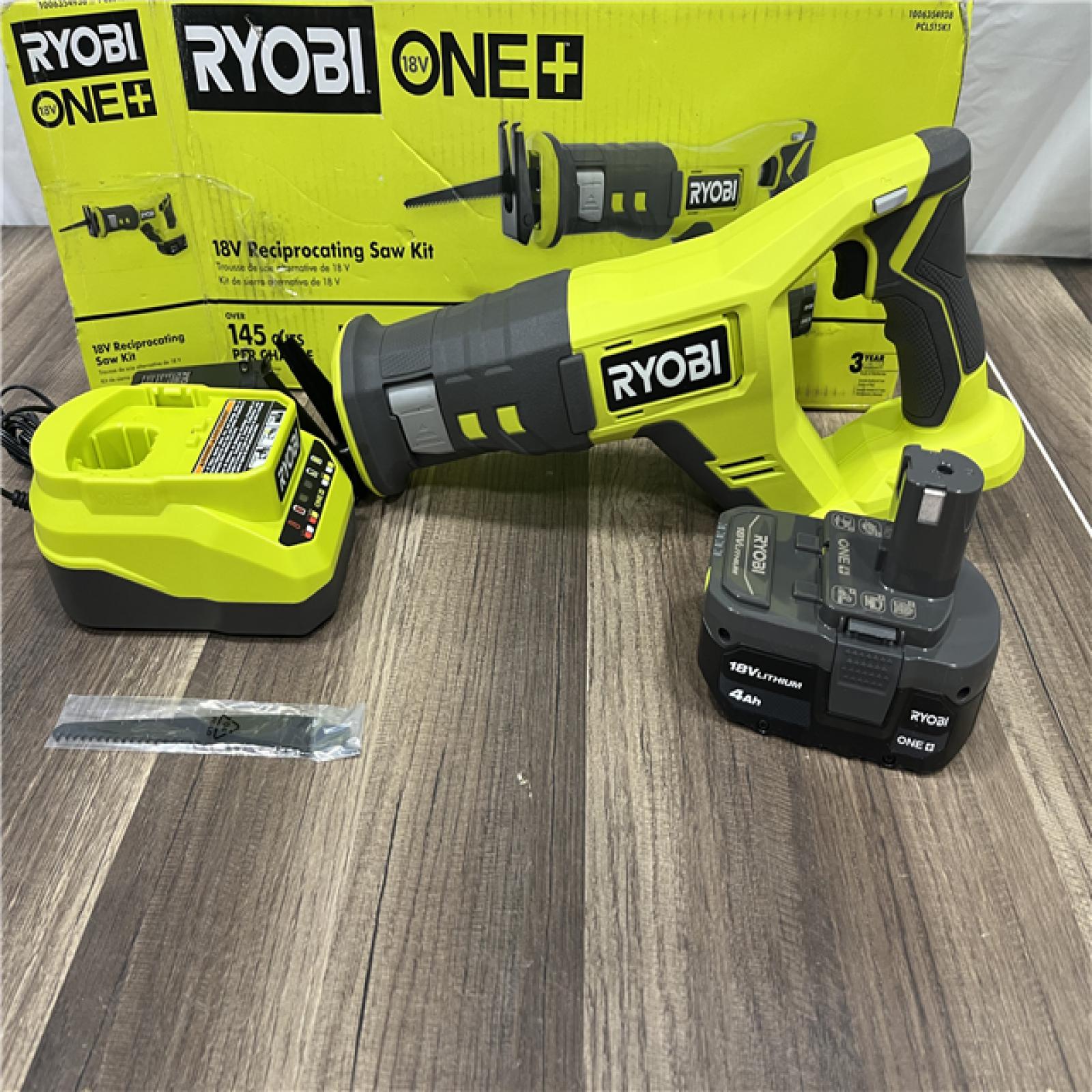 GOOD RYOBI ONE+ 18V Cordless Reciprocating Saw Kit with 4.0 Ah Battery and Charger
