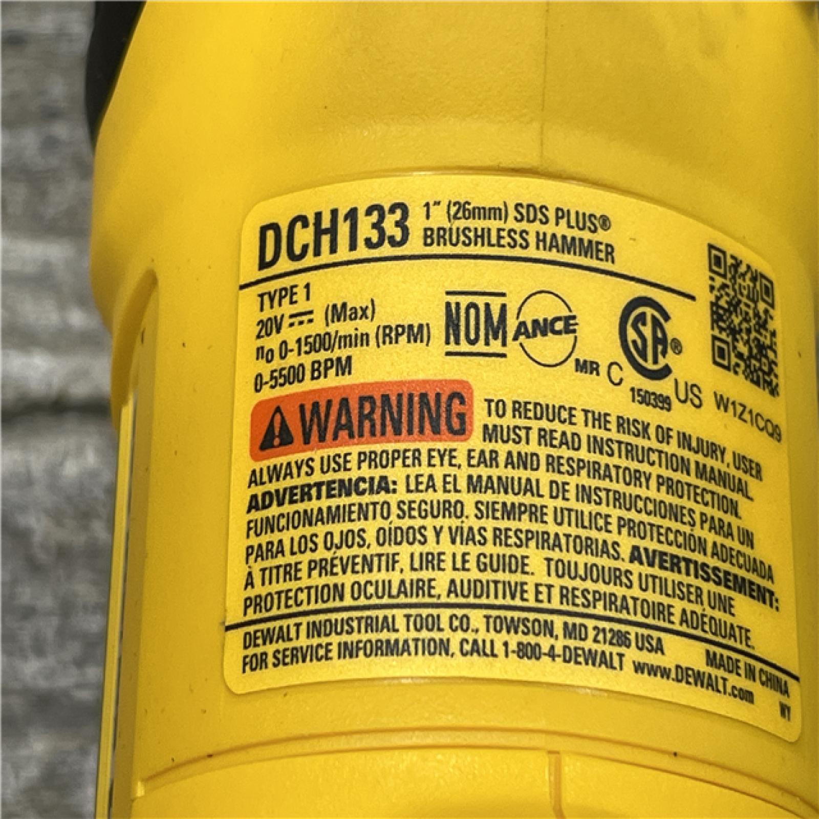 AS-IS DEWALT 20V MAX Cordless Brushless 1 in. SDS Plus D-Handle Concrete and Masonry Rotary Hammer (Tool Only)