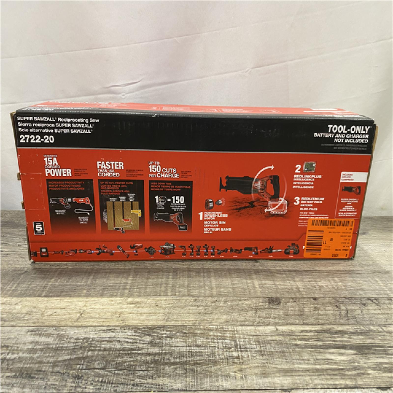 NEW - Milwaukee FUEL 18V Lithium-Ion Brushless Cordless Super SAWZALL Orbital Reciprocating Saw (Tool-Only)