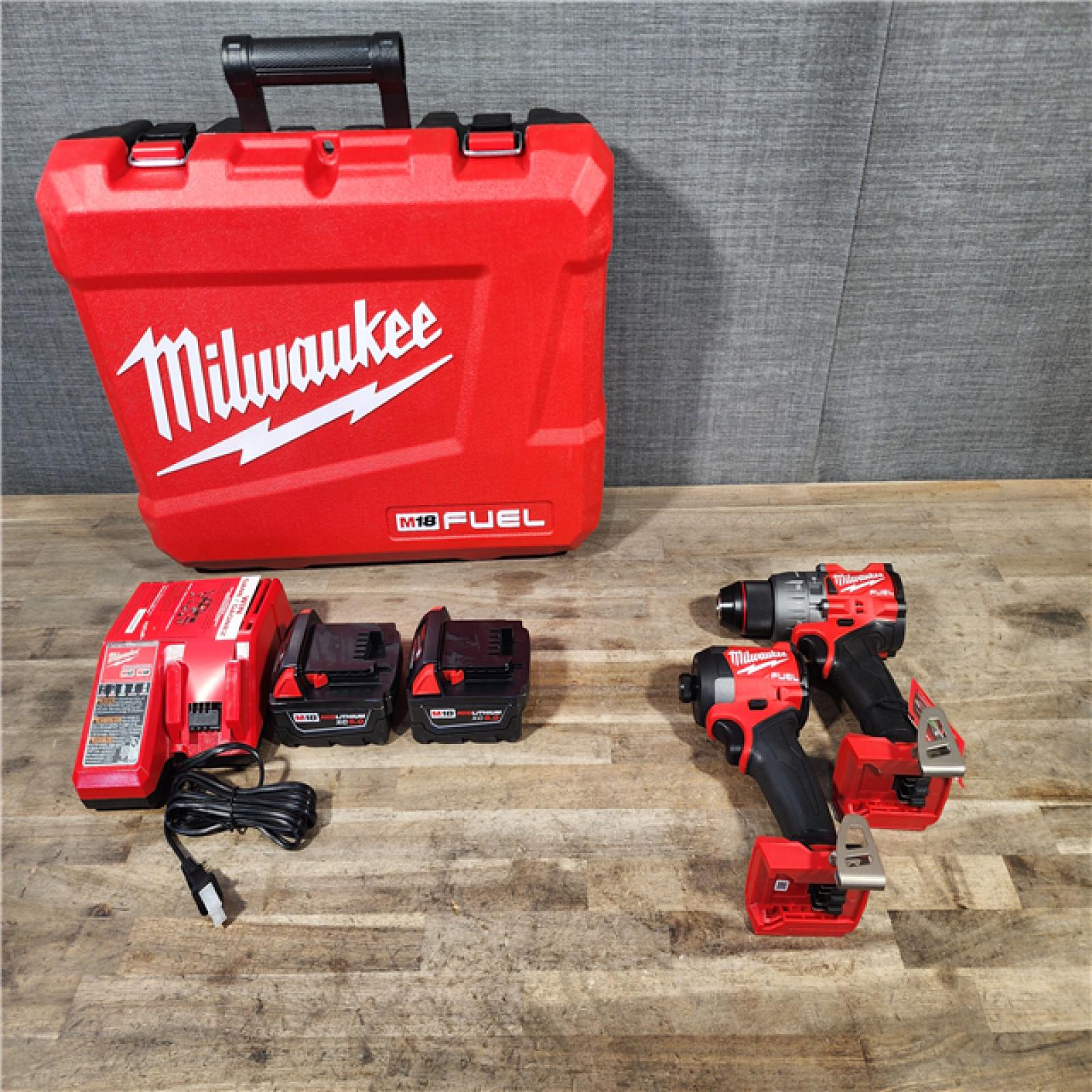 HOUSTON LOCATION - AS-IS (APPEARS LIKE NEW) M18 FUEL 18V Lithium-Ion Brushless Cordless Hammer Drill and Impact Driver Combo Kit (2-Tool) with 2 Batteries