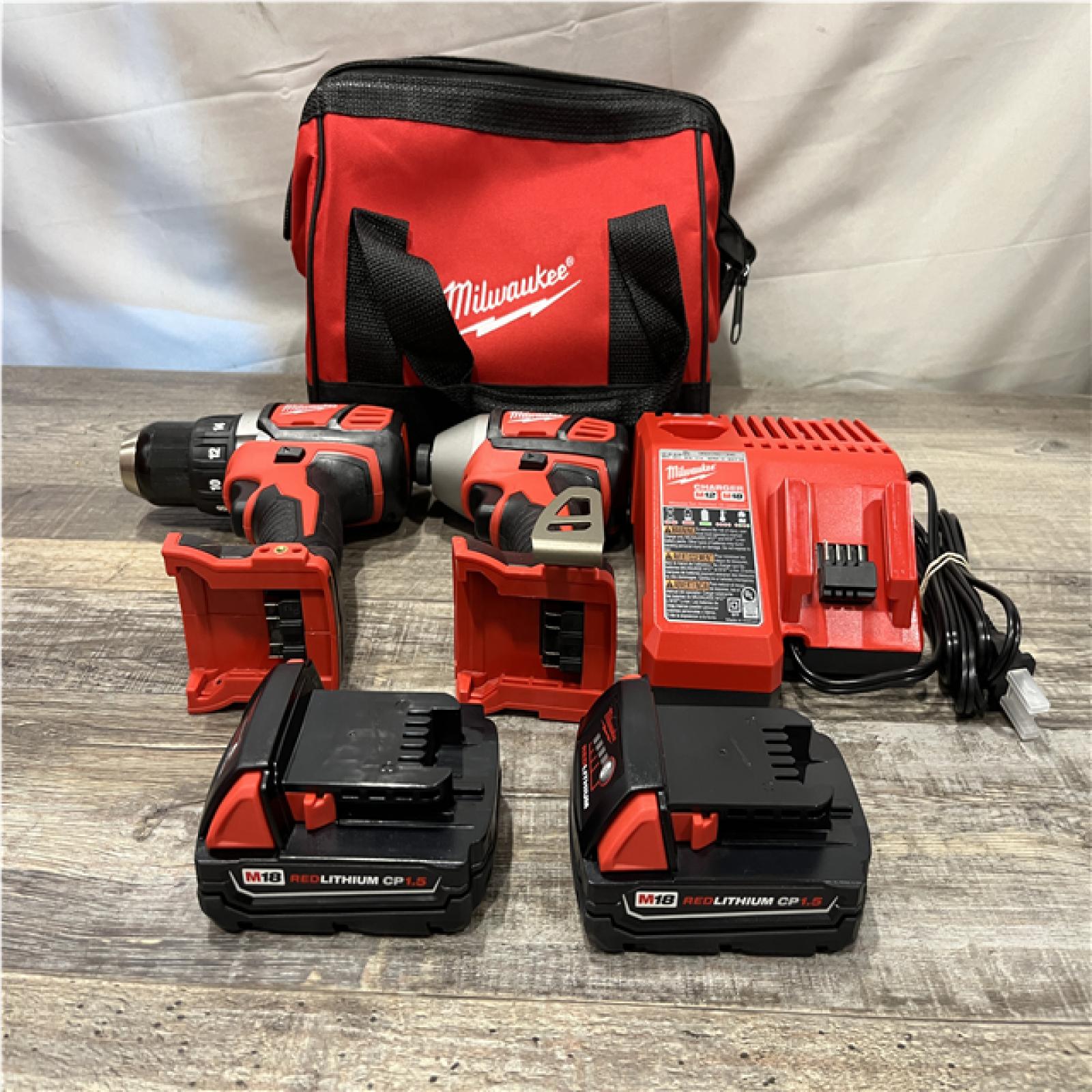 AS-IS Milwaukee 18V Lithium-Ion Cordless Drill Driver/Impact Driver Combo Kit