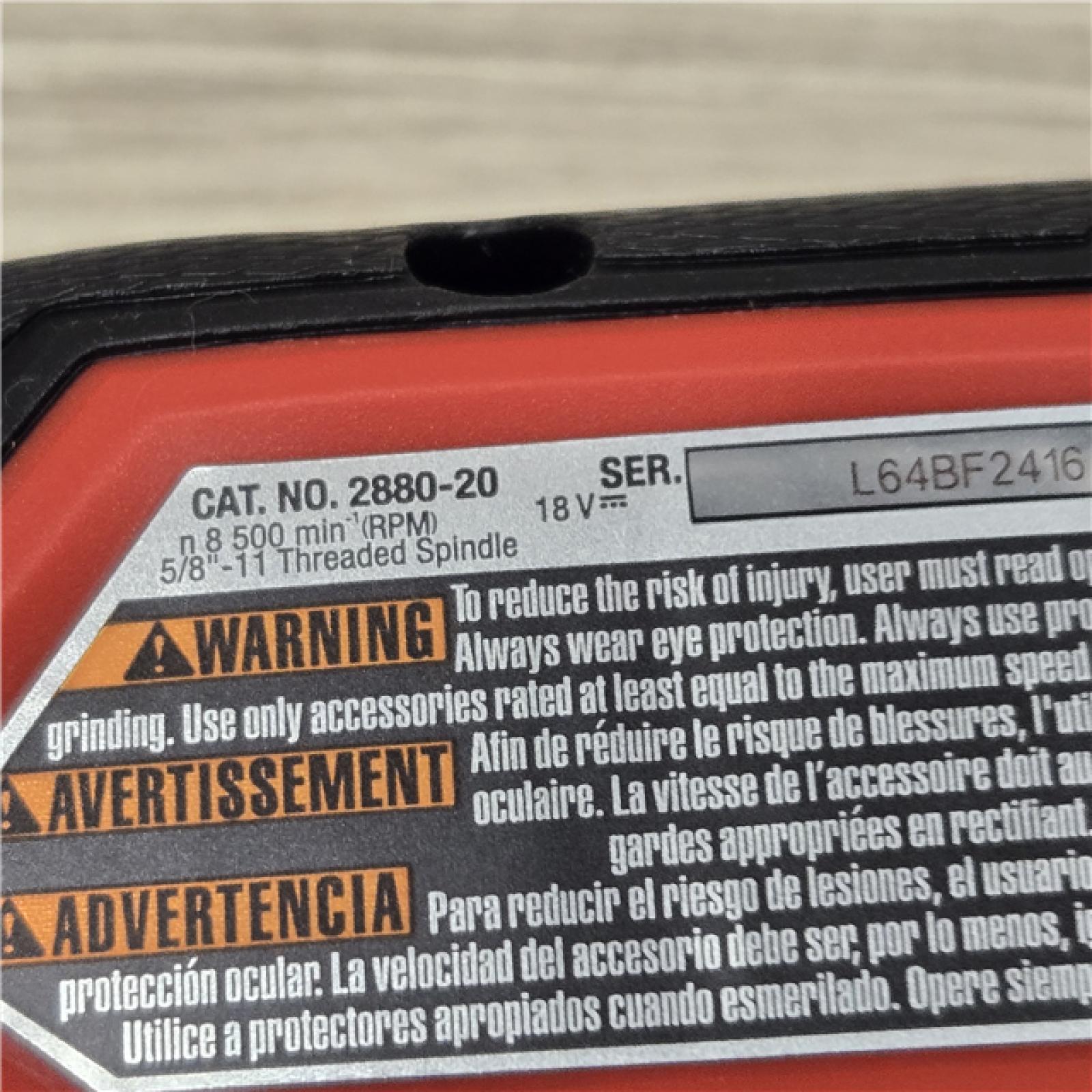 AS-IS Milwaukee 2880-20 FUEL 18V Cordless 4-1/2 in./5 in. Grinder (Tool-Only)