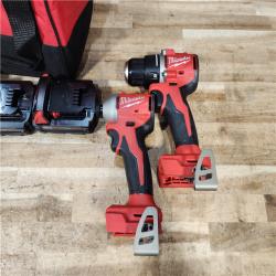 HOUSTON LOCATION - AS - IS Milwaukee 18V Lithium-Ion Brushless Cordless Compact Drill/Impact Combo Kit