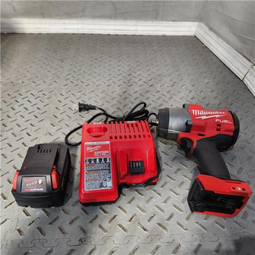 HOUSTON Location-AS-IS-Milwaukee 2967-21B 18V M18 FUEL 1/2 Brushless Cordless High Torque Wrench W/ Friction Ring Kit 5.0 Ah APPEARS IN NEW Condition