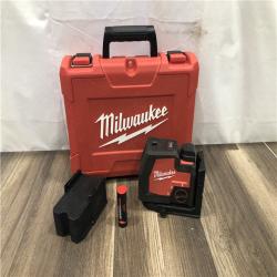 AS-IS Milwaukee Green 100 ft. Cross Line and Plumb Points Rechargeable Laser Level with REDLITHIUM Lithium-Ion USB Battery and Charger