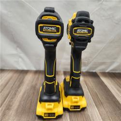 AS-IS-  DEWALT ATOMIC 20-Volt MAX Lithium-Ion Cordless Combo Kit (2-Tool) with (2) 2.0Ah Batteries  Charger and Bag