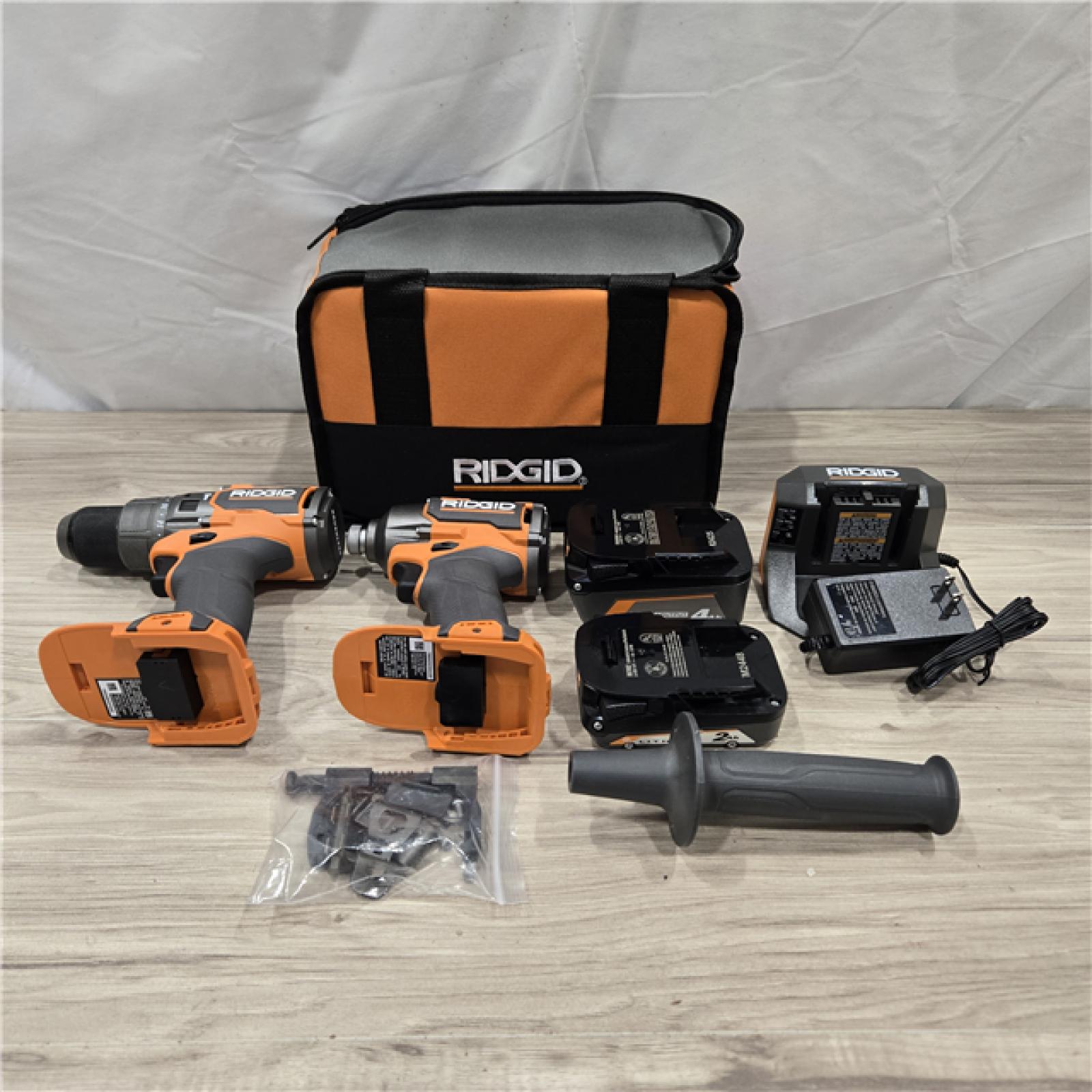 AS-IS RIDGID 18V Brushless Hammer Drill/ Impact Driver Cordless 2-Tool Combo Kit