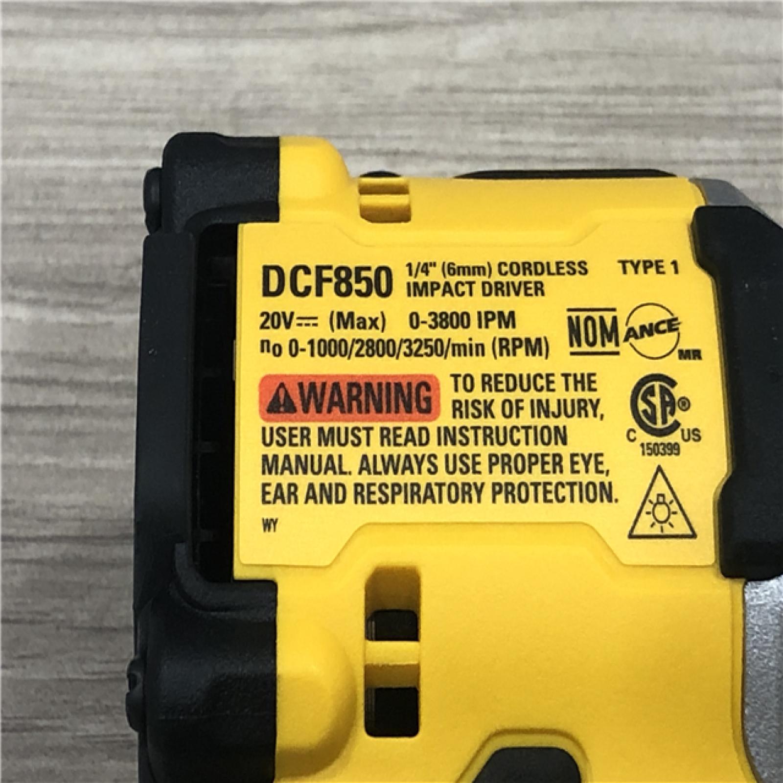 AS-IS DeWalt DCF850B 20V Cordless Compact 1/4 Impact Driver (Tool Only)