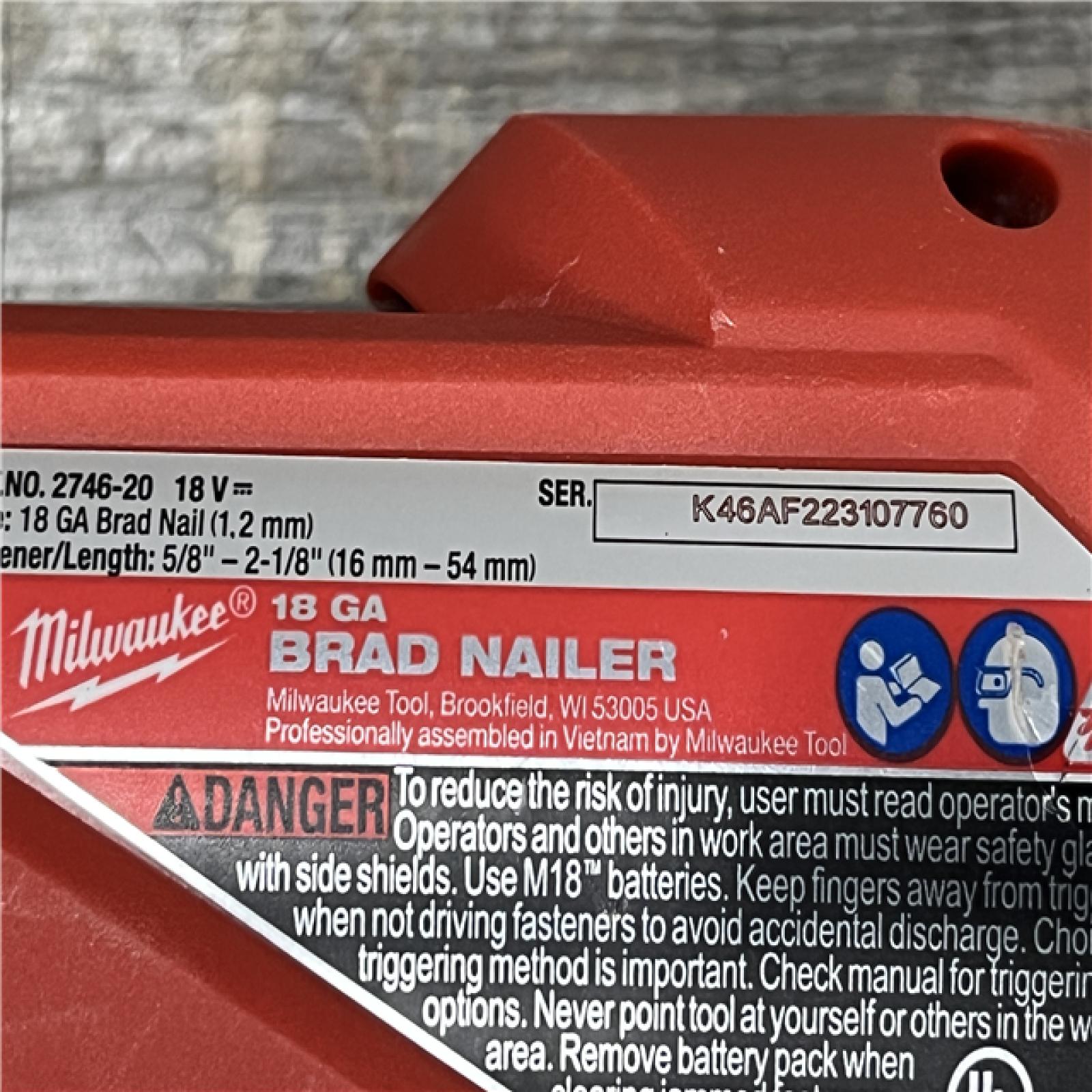 AS-IS Milwaukee FUEL 18-Volt Lithium-Ion Brushless Cordless Gen II 18-Gauge Brad Nailer (Tool-Only)