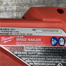 AS-IS Milwaukee FUEL 18-Volt Lithium-Ion Brushless Cordless Gen II 18-Gauge Brad Nailer (Tool-Only)