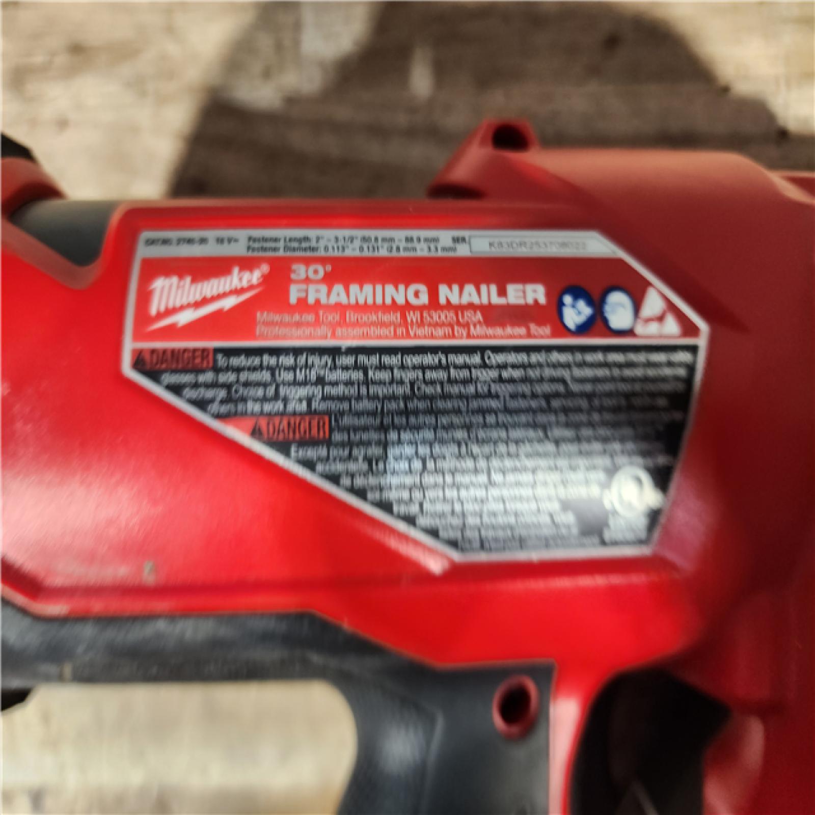HOUSTON LOCATION - AS - IS Milwaukee FUEL 3-1/2 in. 18-Volt 30-Degree Lithium-Ion Brushless Cordless Framing Nailer (Tool-Only)