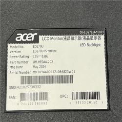AS-IS Acer Nitro ED270U - 27 Monitor