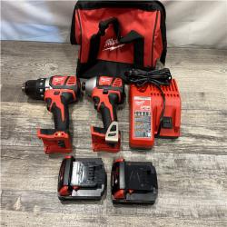 AS-IS Milwaukee 18V Lithium-Ion Cordless Drill Driver/Impact Driver Combo Kit