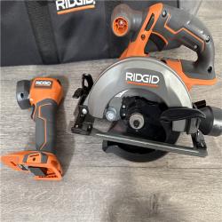California AS-IS Ridgid 18V 8-Tool Combo Kit  Includes (2) Batteries  Charger & Bag; Appears in Excellent Condition