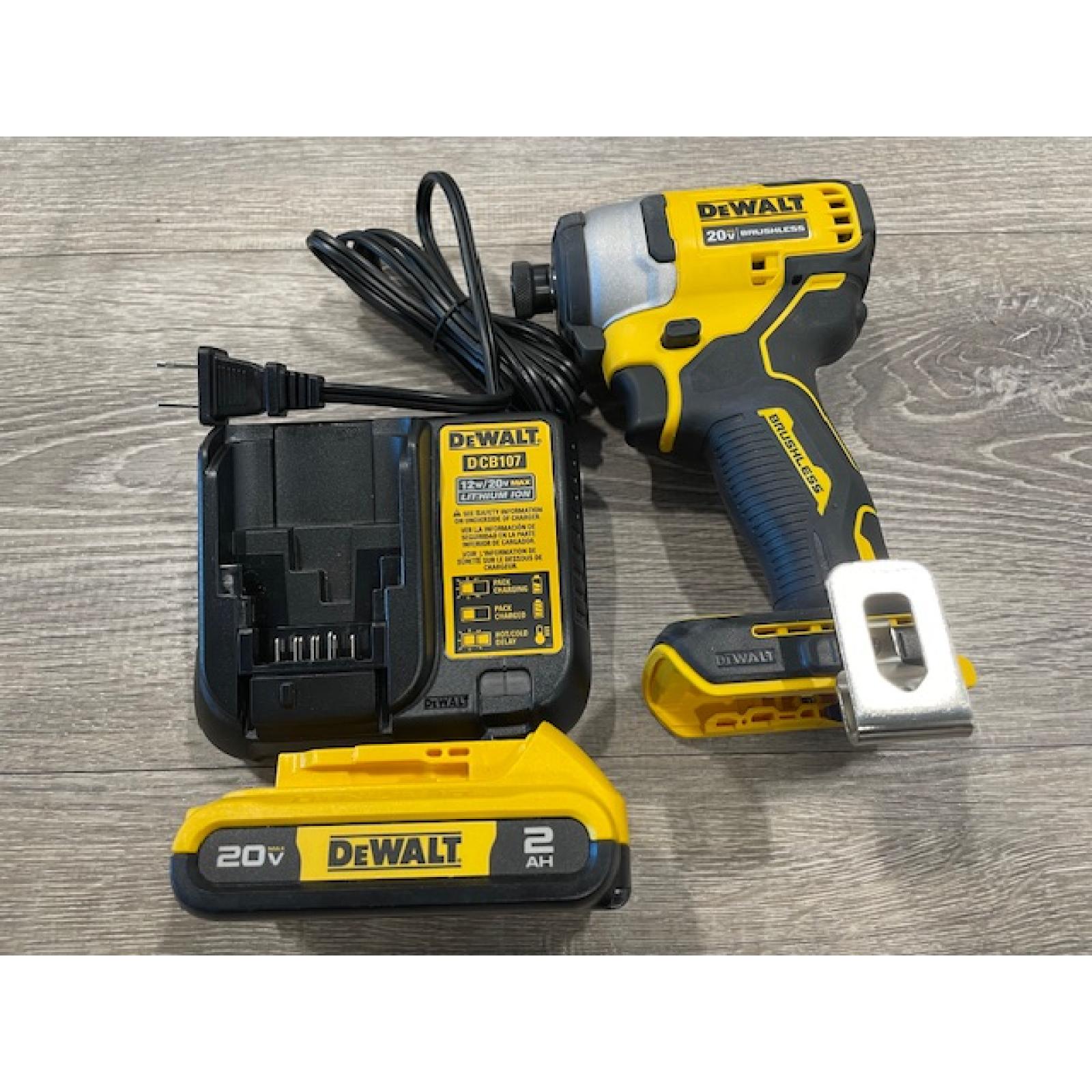 AS-IS DEWALT Atomic 20V Max Lithium-Ion Brushless Cordless Compact 1/4 in. Impact Driver Kit