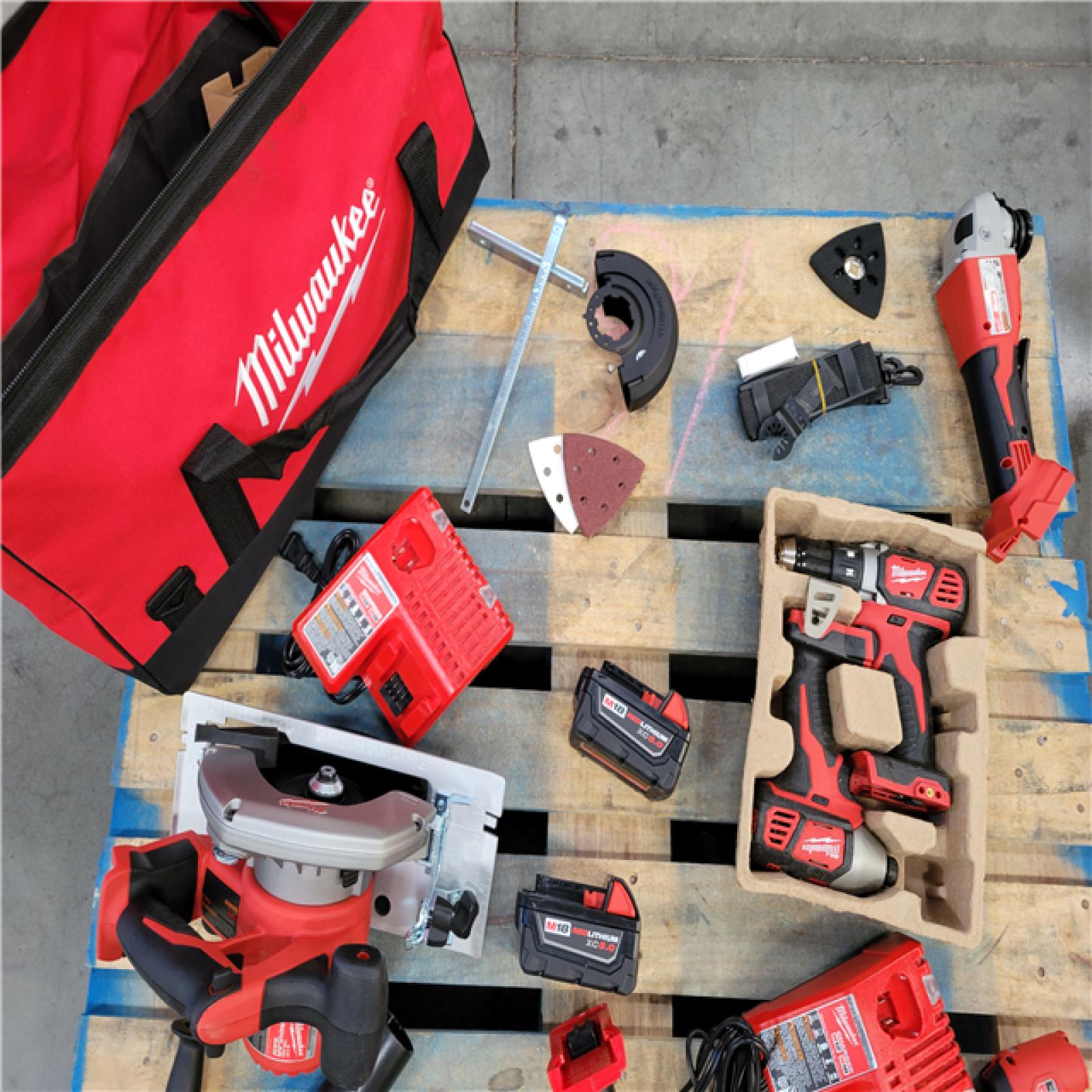 CALIFORNIA AS-IS MILWAUKEE M18 9-COMBO KIT WITH 2 BATTERIES AND 2 CHARGERS INCLUDED