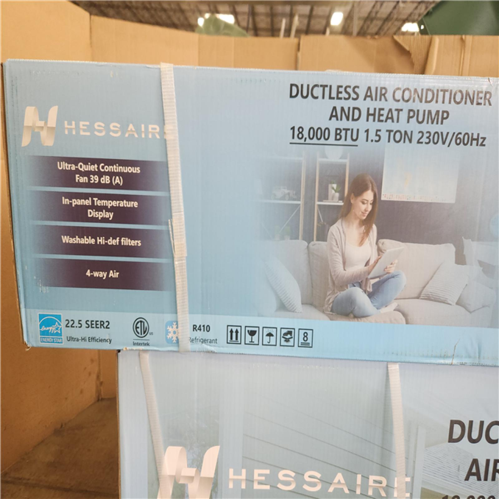 Phoenix NEW Hessaire DIY 21 SEER2 18 000 BTU WiFi 1.5-Ton Ductless Mini Split Air Conditioner  Heat Pump  Variable Speed Inverter-208V/230V (SEALED)