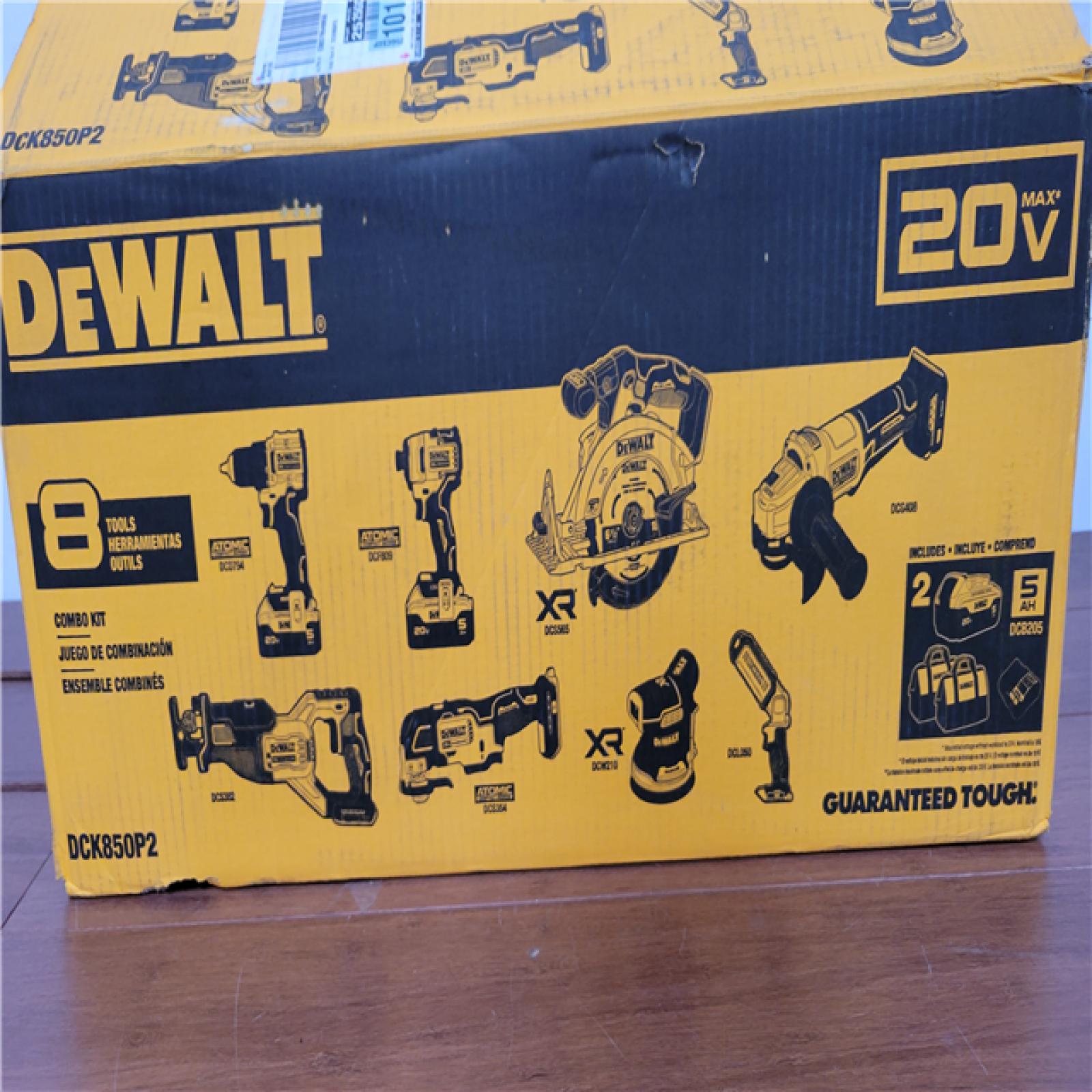 California NEW DeWalt 8-Tool Combo Kit  Includes (2) Batteries  Charger & Bag