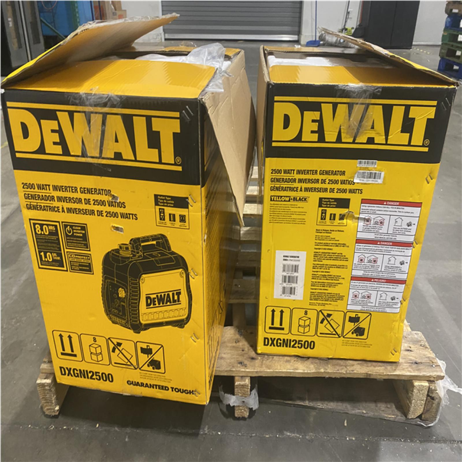 Dallas Location - As-Is DEWALT 2200W Portable Inverter Generator  DXGNI2500(Lot Of 2)