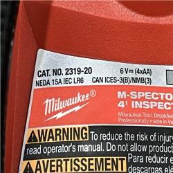 AS-IS Milwaukee M- Spector 4 ft. Inspection Sewer Camera Scope