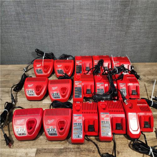 HOUSTON LOCATION - AS-IS MILWAUKEE BATTERY CHARGER PACK QTY - 15