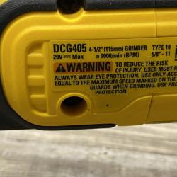 AS-IS DEWALT 20V MAX XR Cordless Brushless 4.5 in. Slide Switch Small Angle Grinder with Kickback Brake (Tool Only)