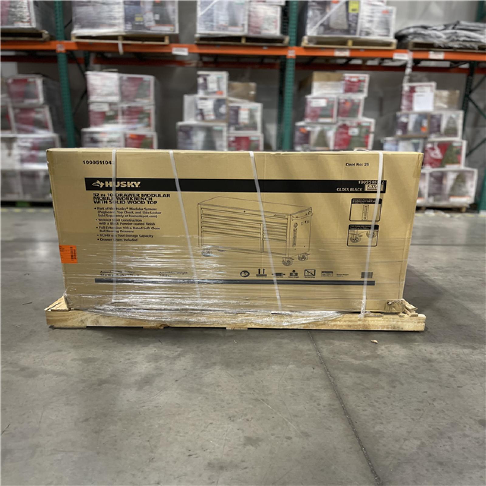 DALLAS LOCATION- Husky Modular Tool Storage 52 in. W x 20 in. D Standard Duty Black Mobile Workbench Cabinet (2 UNITS)