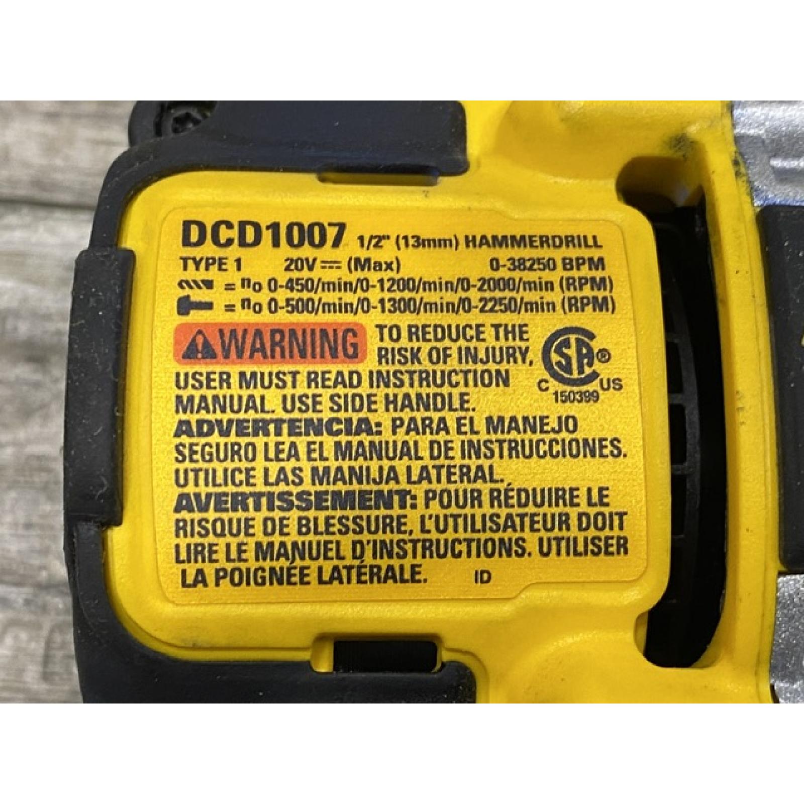 AS-IS DEWALT 20V MAX Brushless Cordless 1/2 3-Speed Hammer Drill (Tool-Only)