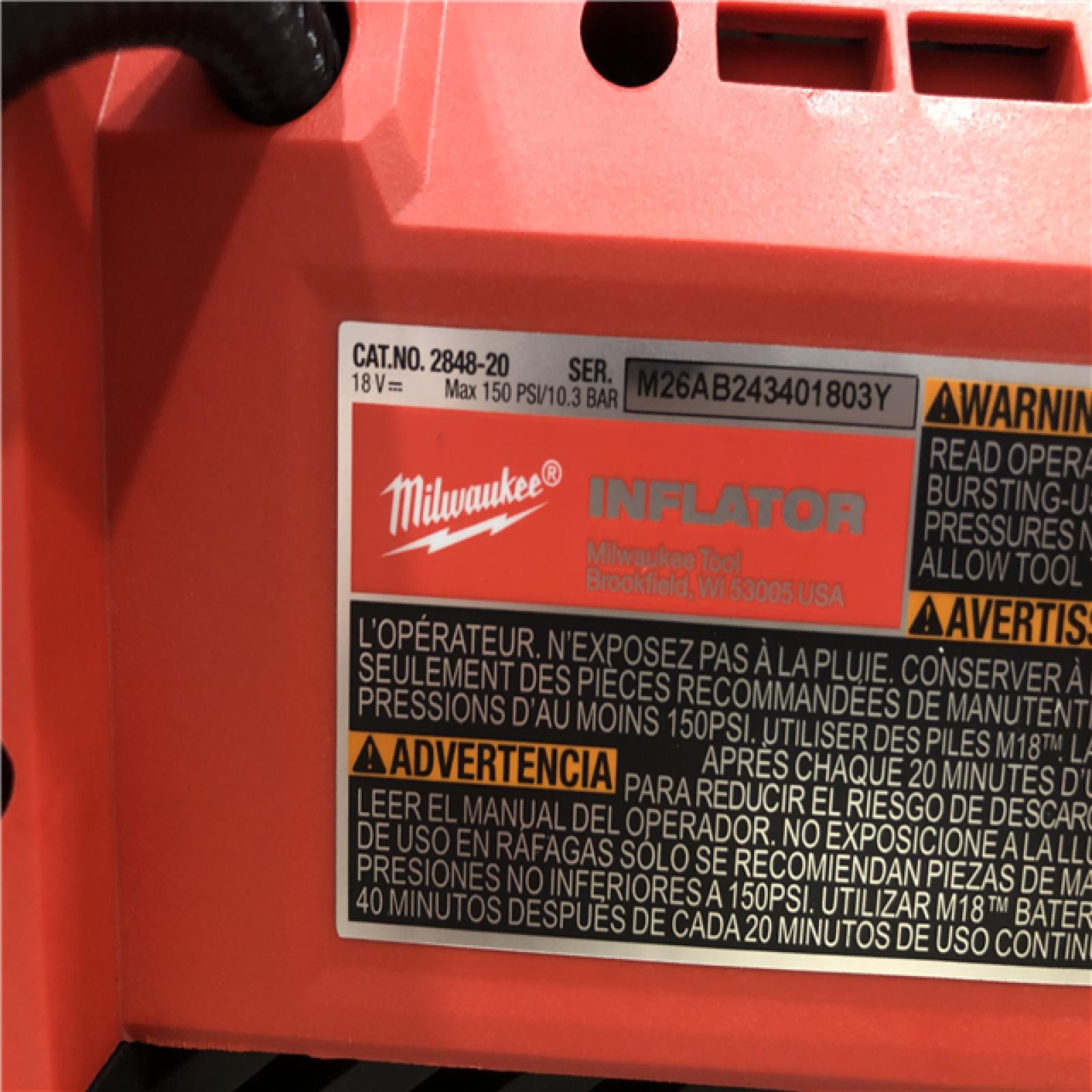 AS-IS Milwaukee M18 18-Volt Lithium-Ion Cordless Electric Portable Inflator (Tool-Only)