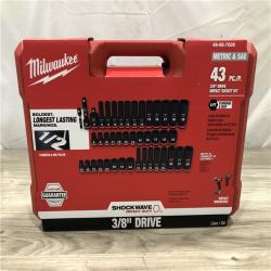 NEW! - Milwaukee SHOCKWAVE 3/8 in. Drive SAE and Metric 6 Point Impact Socket Set (43-Piece)