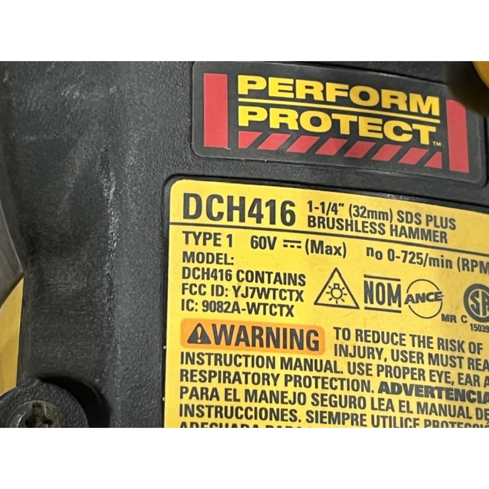 AS-IS DEWALT FLEXVOLT 60V MAX Cordless 1-1/4 in. SDS Plus Rotary Hammer (Tool Only)