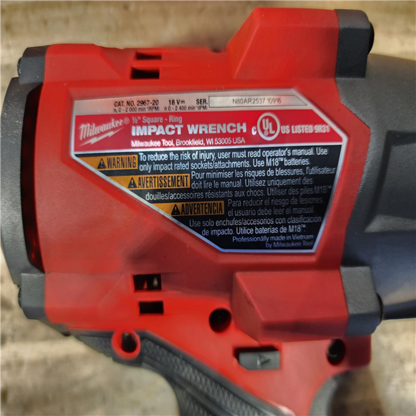 HOUSTON LOCATION - AS-IS Milwaukee FUEL 18V Lithium-Ion Brushless Cordless 1/2 in. Impact Wrench with Friction Ring (Tool-Only)