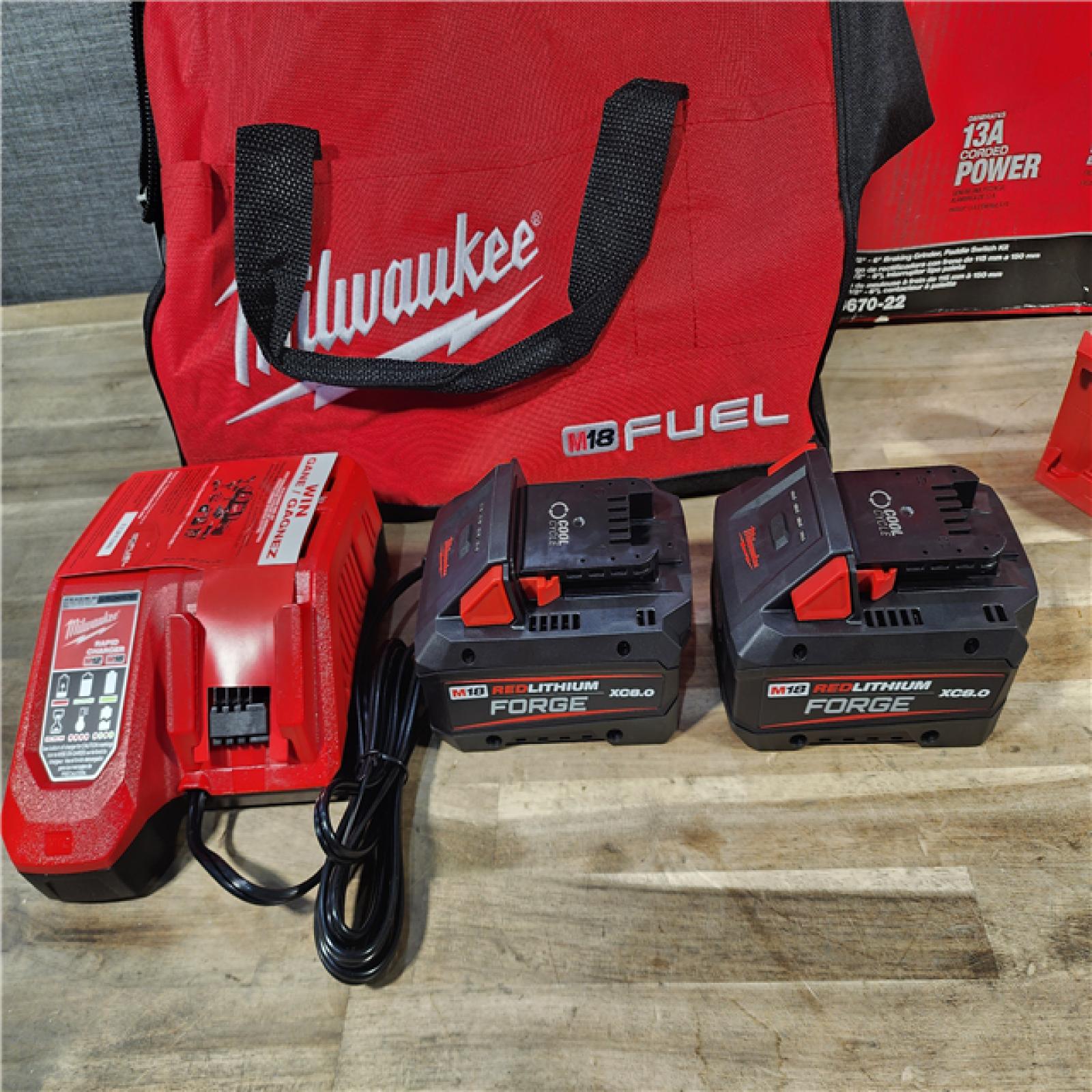 HOUSTON LOCATION - AS-IS M18 FUEL 18-Volt Lithium-Ion Brushless Cordless 4-1/2 in./6 in. Braking Grinder w/Paddle Switch & Two FORGE 8.0 Ah Battery