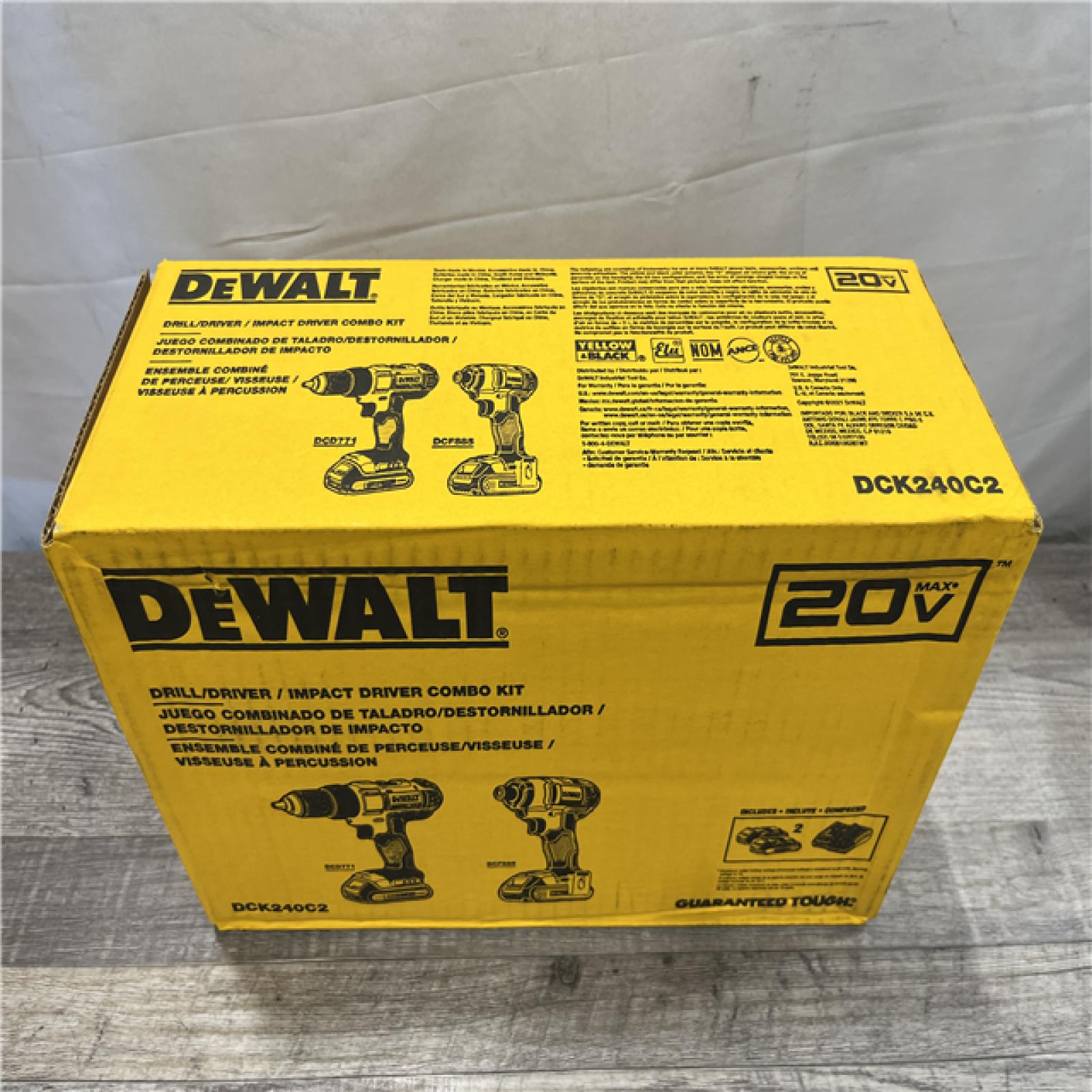 NEW - DEWALT 20V MAX Cordless Drill/Impact 2 Tool Combo Kit
