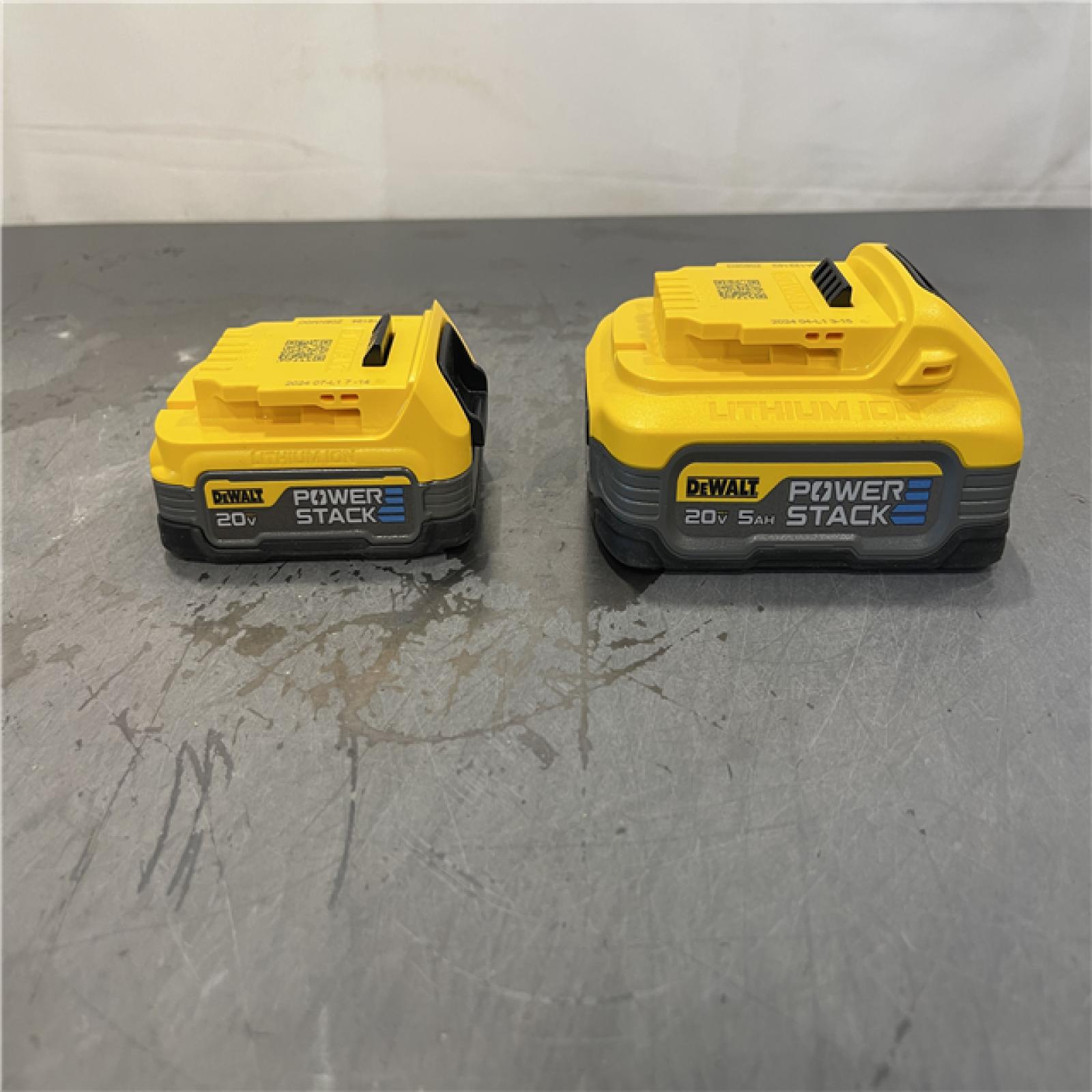 AS-IS - DeWalt Powerstack 20-Volt Lithium-Ion 5.0 Ah and 1.7 Ah Batteries and Charger