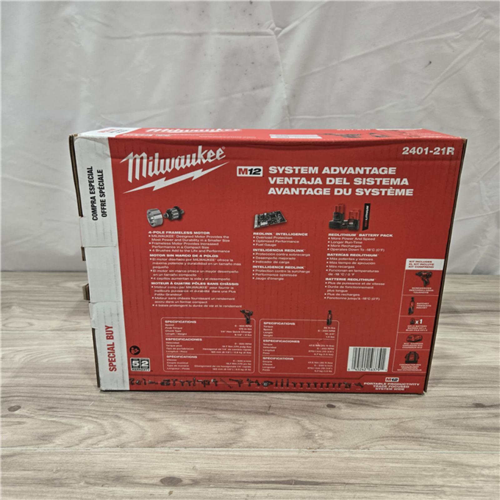NEW! - Milwaukee M12 Cordless 3/8 in. Ratchet and Screwdriver Combo Kit