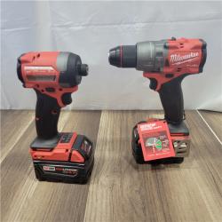 AS-IS   Milwaukee M18 FUEL 18V Lithium-Ion Brushless Cordless Hammer Drill and Impact Driver Combo Kit (2-Tool) with 2 Batteries